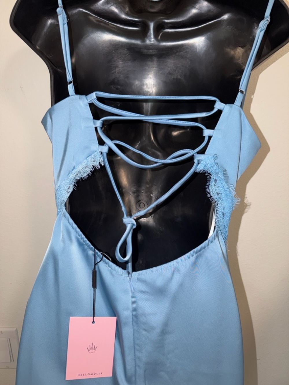 Hello Molly Light Blue Lace-Trim Maxi Dress - Picture 3 of 10